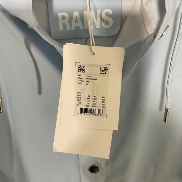 Rain Long Jacket Mineral Green Seafoam Mint Size Small - Picture 3 of 3